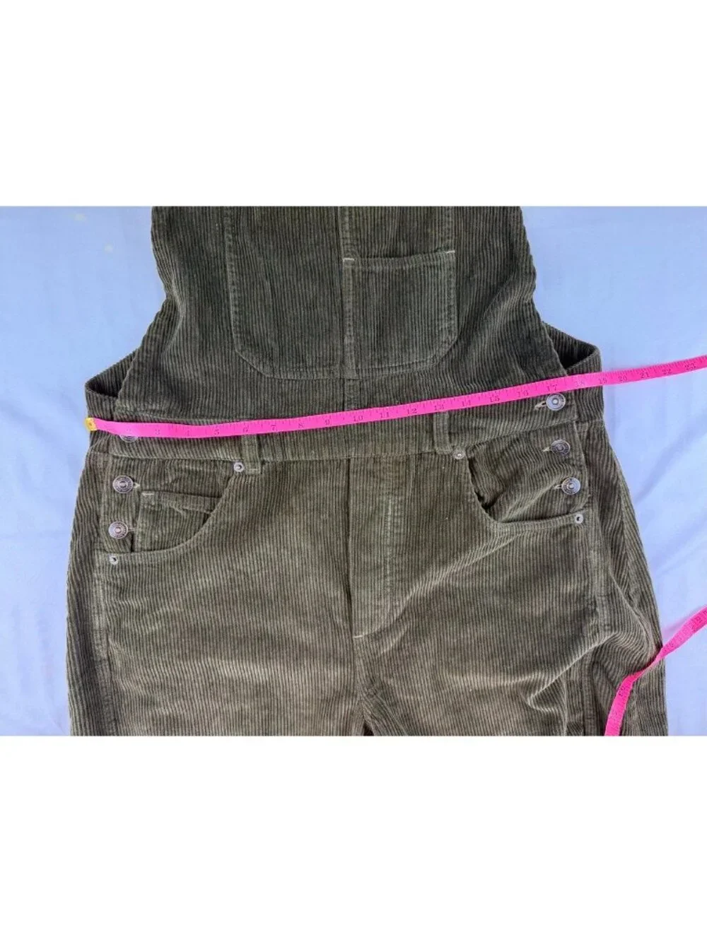 Free People Good Luck Cord Overalls in Fir Green Size Large - Picture 13 of 14